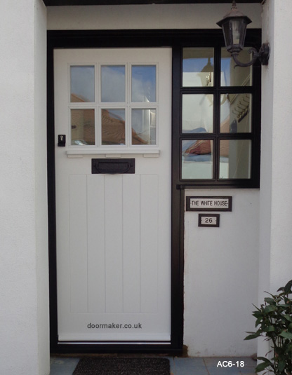 arts and crafts white door black frame