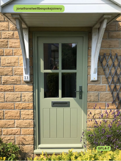 glazed framed ledged door 4 pane