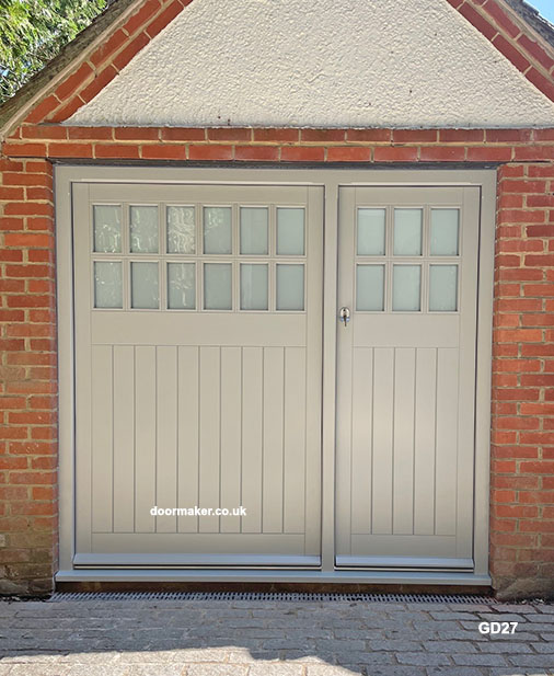 bespoke hardwood garage doors lamp room grey