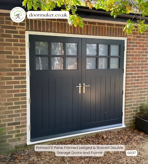 bespoke wooden garage doors factory finished farrow and ball railings