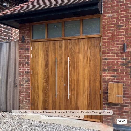 wooden garage doors made from iroko