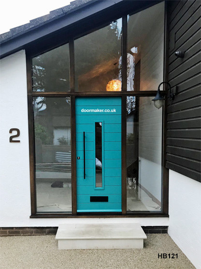 contemporary door and frame horizontal boarded