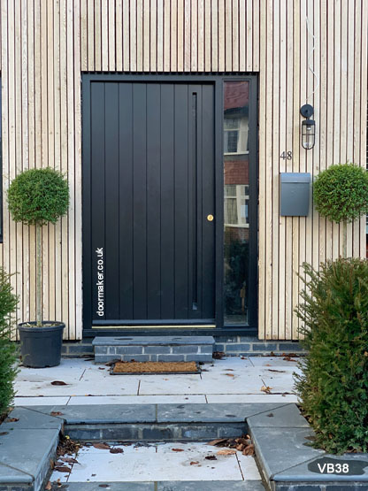 vertical boarded door with hidden handle