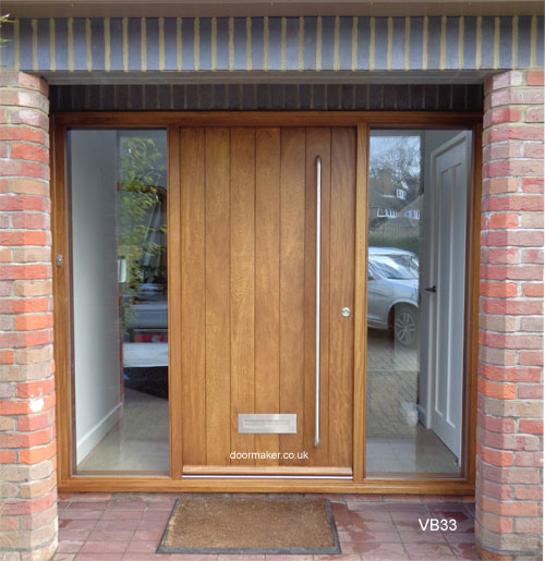 contemporary iroko door 1600mm d pull handles