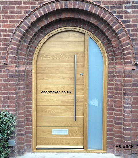 arched contemporary oak door