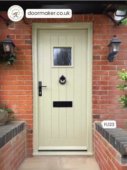 cottage door ball green timber