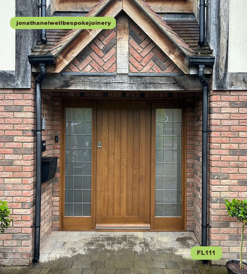cottage door and sidelights oak