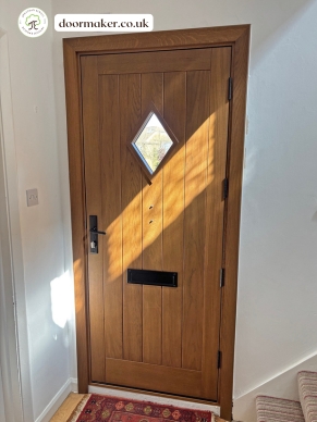 oak cottage door with diamond glass