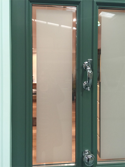 sandblast glass clear border