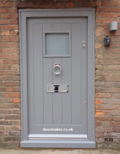 cottage style framed ledged door grey