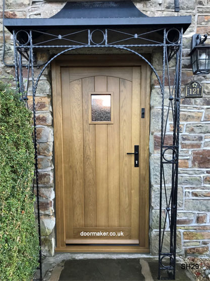 european oak framed ledged swept head door and frame