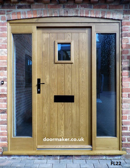 oak door with sidelights