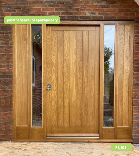 oak door with sidelights