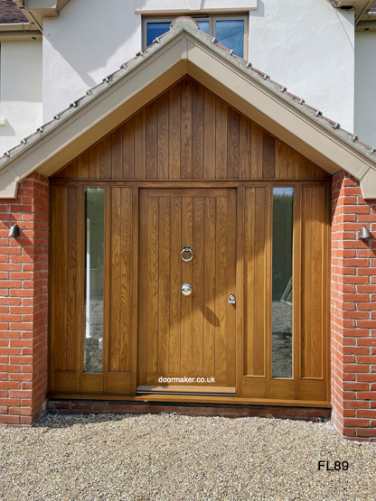 oak framed ledged door and side panels