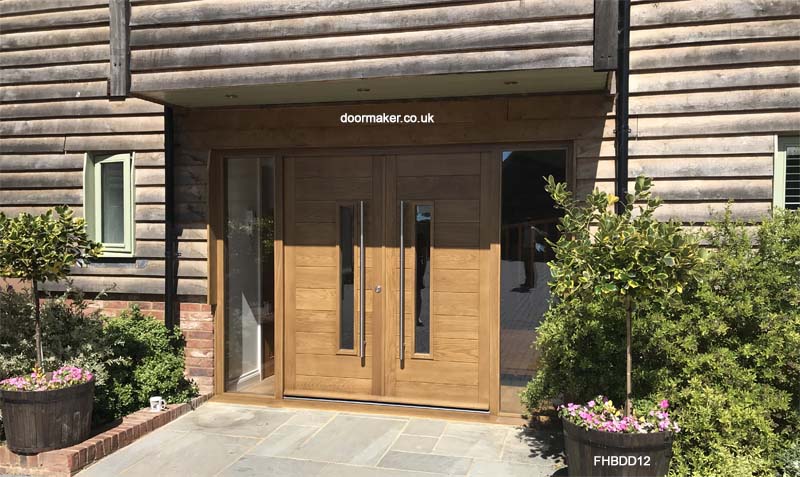 oak contemporary double doors