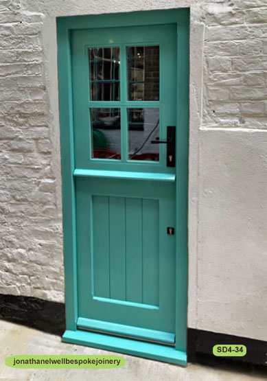 four pane stable door and frame RAL 6027 Light green