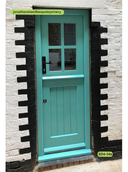 four pane stable door and frame RAL 6027 Light green