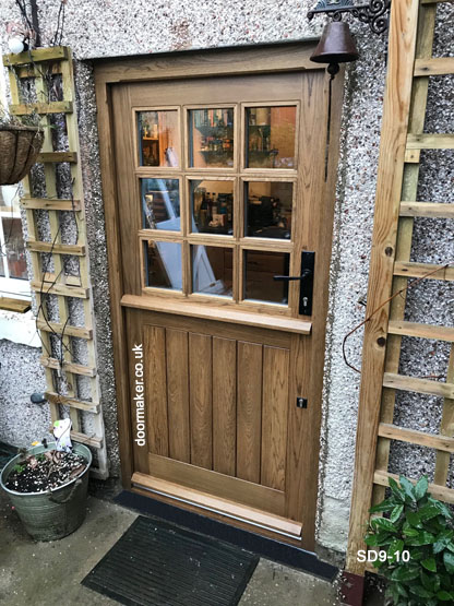 oak nine pane stable door and frame