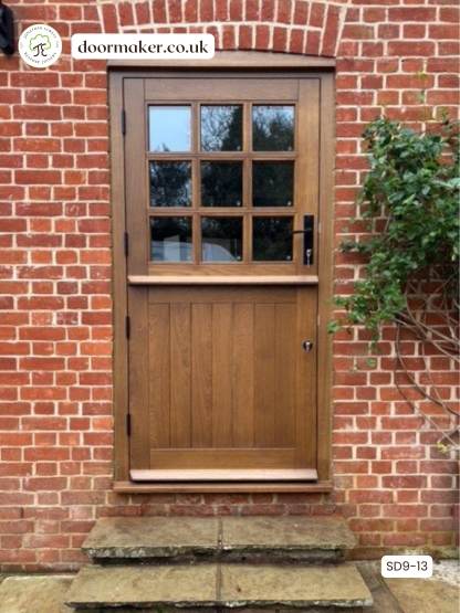 oak stable door with 9 glass panes