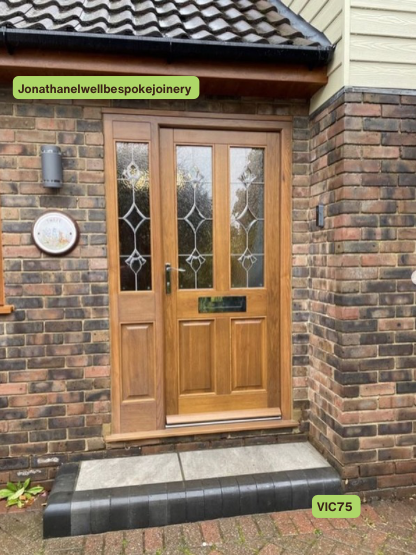 victorian front door with side panel oak